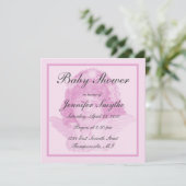 Rosa Viktorianische Engel Baby Dusche Einladung (Stehend Vorderseite)