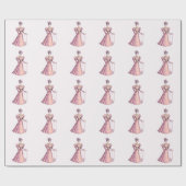 Rosa Viktorianische Mode Geschenkpapier (Flach)