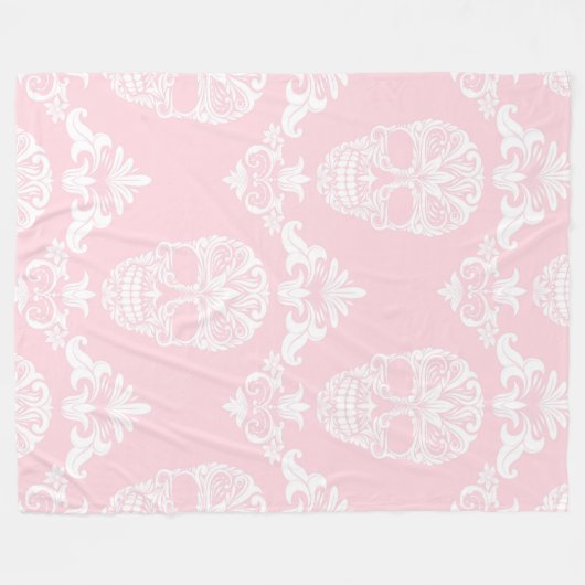 Rosa viktorianische Schädeldecke Fleecedecke (Vorderseite (Horizontal))