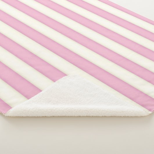 Rosa Viktorianische Streifen Hütte Stil Sherpadecke (3/4)