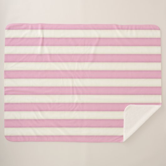 Rosa Viktorianische Streifen Hütte Stil Sherpadecke (Vorderseite (Horizontal))