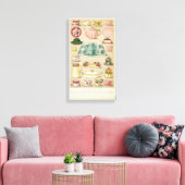 Rosa Viktorianischer Teeservice, Vintage Kunst der Leinwanddruck (Insitu (Wohnzimmer))