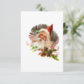 Rosa Viktorianischer Weihnachtsmann Einladung (Stehend Vorderseite)