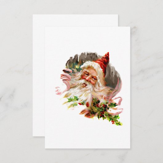 Rosa Viktorianischer Weihnachtsmann Einladung (Vorne/Hinten)