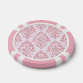 Rosa viktorianisches Damast-Wasserfarbmuster Pokerchips (Einzeln)