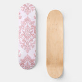 Rosa viktorianisches Damast-Wasserfarbmuster Skateboard (Vorderseite)