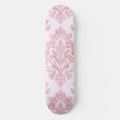 Rosa viktorianisches Damast-Wasserfarbmuster Skateboard (Vorderseite)