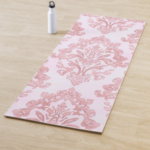 Rosa viktorianisches Damast-Wasserfarbmuster Yogamatte
