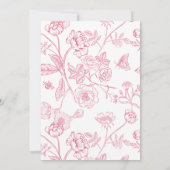 Rosa Viktorianisches florales Elegantes Baby im Bl Einladung (Rückseite)