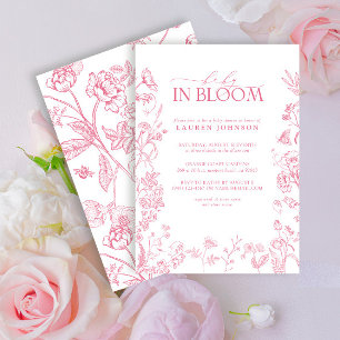 Rosa viktorianisches florales elegantes Baby in Bl Einladung