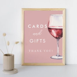 Rosa Vino vor dem Vows Karten und Geschenke Brautp Poster