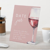 Rosa Vino vor Vows Datum Nacht Jar Brautparty Sockelschild (In SItu)