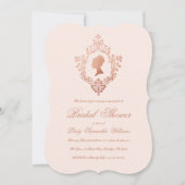 Rosa Vintag Elegante Rose Gold Wappen Brautparty Einladung (Vorderseite)