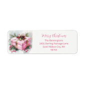 Rosa Vintag Elegante Rücksendeadresse (Vorne)