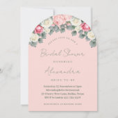 Rosa Vintag Garden Rose Brautparty Einladung (Vorderseite)