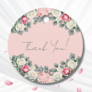 Rosa Vintag Garden Rose Brautparty Geschenkanhänger