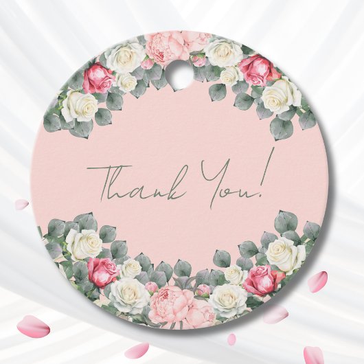 Rosa Vintag Garden Rose Brautparty Geschenkanhänger