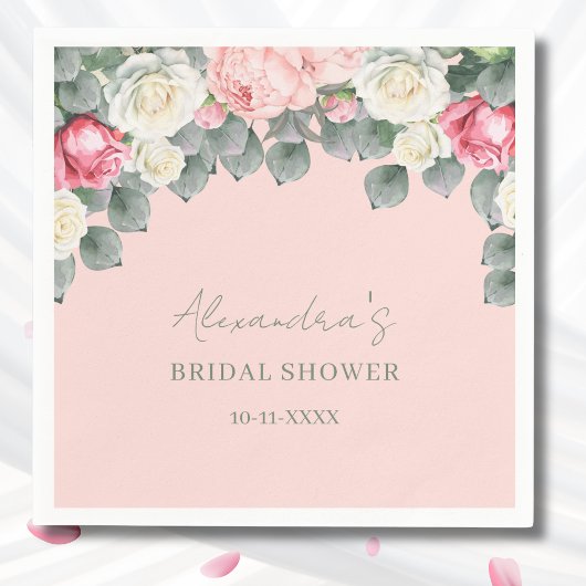 Rosa Vintag Garden Rose Brautparty Serviette