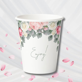 Rosa Vintag Gartenanlage Rose Kinderdusche Pappbecher