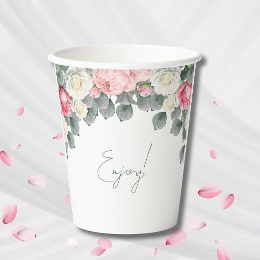 Rosa Vintag Gartenanlage Rose Kinderdusche Pappbecher