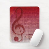 Rosa Vintag Grunge Clef Symbol Music Sheet Mousepad (Mit Mouse)
