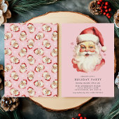 Rosa Vintag Retro Weihnachts-Party Einladung