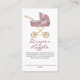 Rosa Vintag Stroll Bläsertaucher Raffelspiel Begleitkarte