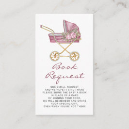 Rosa Vintag Stroller Babydusche Buchungsanfrage Begleitkarte