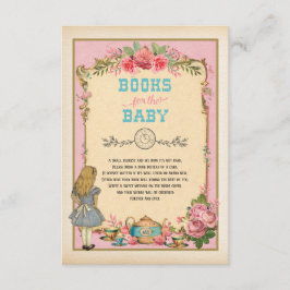 Rosa Vintage Alice im Wunderland Bücher für Baby Begleitkarte