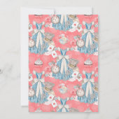 Rosa Vintage Alice im Wunderland Hochzeit Einladung (Rückseite)