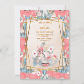 Rosa Vintage Alice im Wunderland Hochzeit Einladung (Vorderseite)