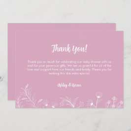 Rosa Vintage Babydusche Dankeskarte