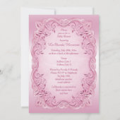 Rosa Vintage Babydusche der Prinzessin Einladung (Rückseite)