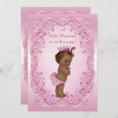 Rosa Vintage Babydusche der Prinzessin Einladung (Vorne/Hinten)