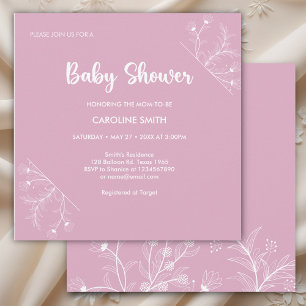 Rosa Vintage Babydusche Einladung