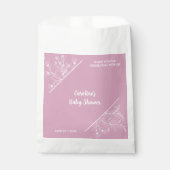 Rosa Vintage Babydusche Geschenktütchen (Vorderseite)