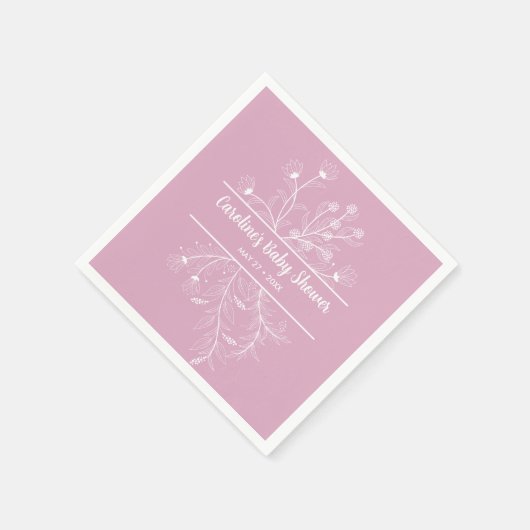 Rosa Vintage Babydusche Serviette (Ecke)