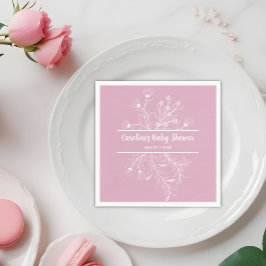 Rosa Vintage Babydusche Serviette