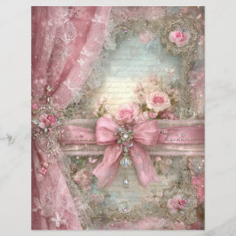 Rosa Vintage-Band Junk Journal Scrapbook Papier