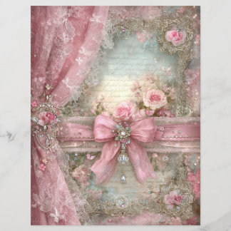 Rosa Vintage-Band Junk Journal Scrapbook Papier