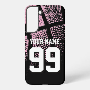 Rosa Vintage-Basketballtrikotnummer individuell an Samsung Galaxy Hülle