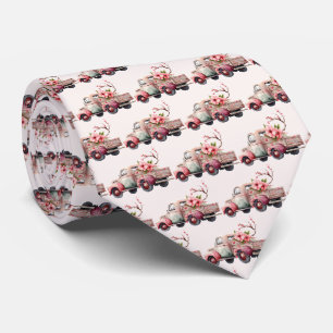Rosa Vintage-Bauern-LKW-Muster Krawatte