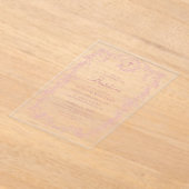 Rosa Vintage Bläsertaufe Acryleinladungen (Ablage )