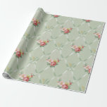 Rosa Vintage Blume auf der grünen Ribbon Trellis Geschenkpapier<br><div class="desc">Sehr hübsche Blüte aus antiken Tapeten-Muster mit Sprays aus rosa und gelben Blumen mit Minzgrün Band und Bögen in einem diagonalen Trellis Muster auf pastellgrünem Hintergrund angepasst. Das Muster ist nahtlos und kann nach oben oder unten skaliert werden.</div>