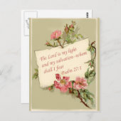 Rosa Vintage Blume Bibel Verse Postkarte (Vorne/Hinten)
