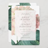 Rosa Vintage Blume Hydrangea Hochzeit Einladung (Vorne/Hinten)