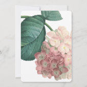 Rosa Vintage Blume Hydrangea Hochzeit Einladung (Rückseite)