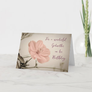 Rosa Vintage-Blumen-Patenonkel-Geburtstagskarte Karte
