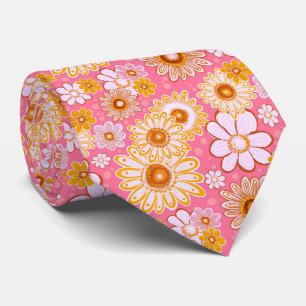 Rosa Vintage-Blumen-Vibes-Schlips Krawatte