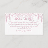 Rosa Vintage Blumenbücher Kindermädchen Kinderdusc Begleitkarte (Vorderseite)